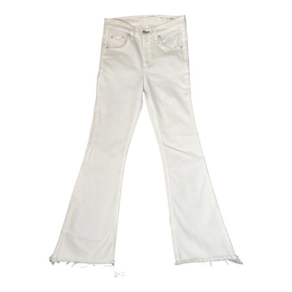 Rag & Bone Bright White Crop Flare Jeans - Picture 2 of 11